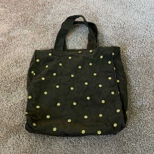 Urban Outfitters tote bag - green with smiley faces